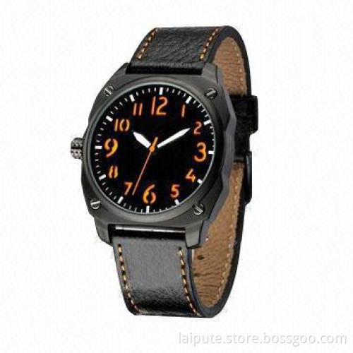 Black Big Case Men's Rectangular Shape Watch for Promotions or Gifts, 12mm Thickness